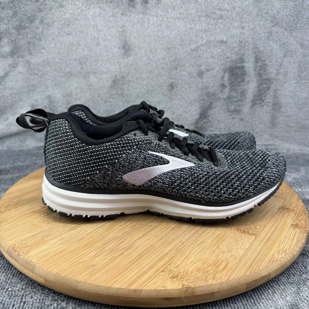 Brooks Running Shoes Womens Size 6.5 Gray Black Knit Sneakers 1202851B089
